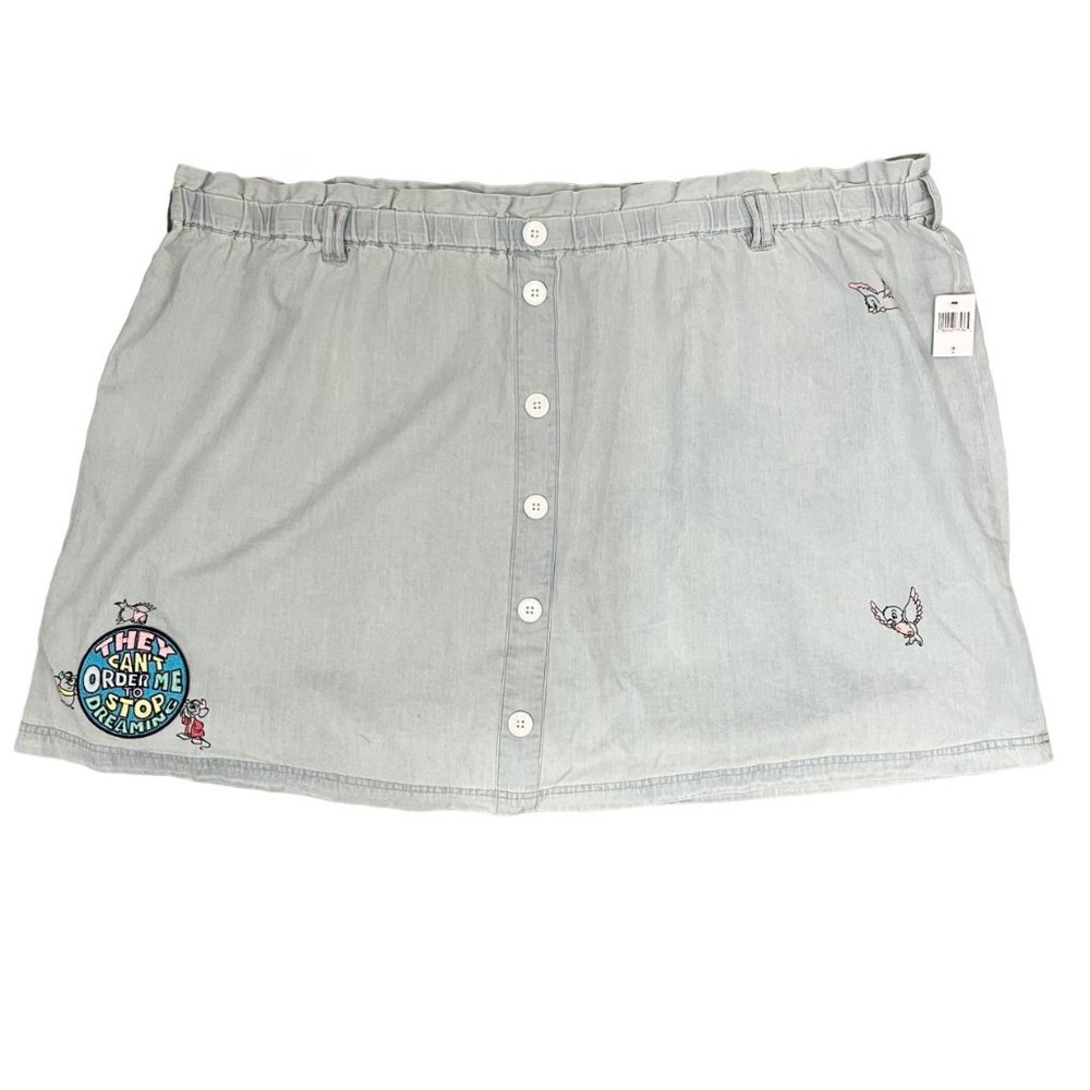 Disney NEW Cinderella Themed Chambray Button A-Line Mini Skirt - Size 2X